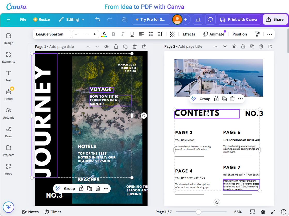 From idea to PDF with Canva creating a pdf in Canva