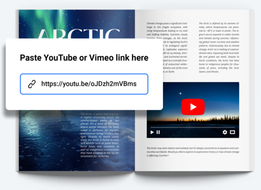 Lingiga lisatud video video lisamine flipbooki lingi kaudu