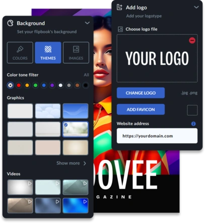 customizing a magazine in an online magazine maker