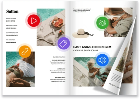 Add interactive elements digital portfolio with interactive hotspots