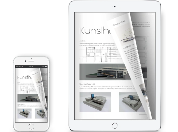 Mobile ready digital portfolio on various devices
