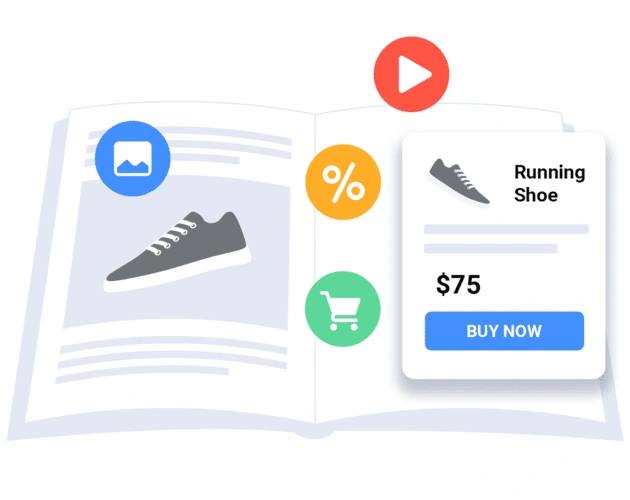 pdf turned into an interactive shopping experience