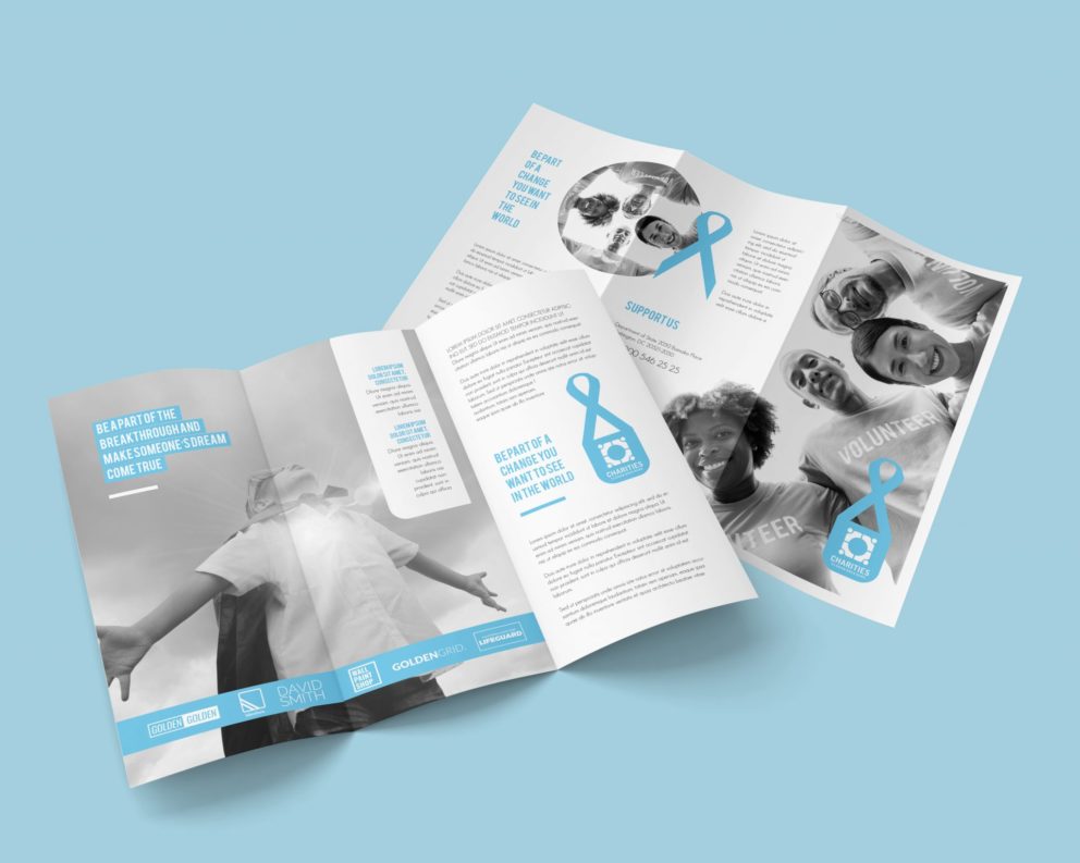 black and white non profit brochure