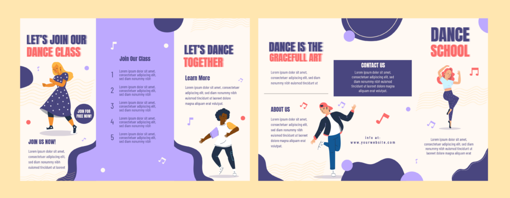 modèle de brochure sur les cours de danse