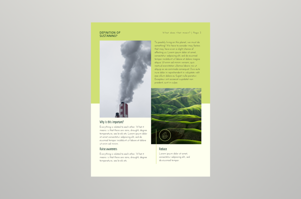 green nature white paper template