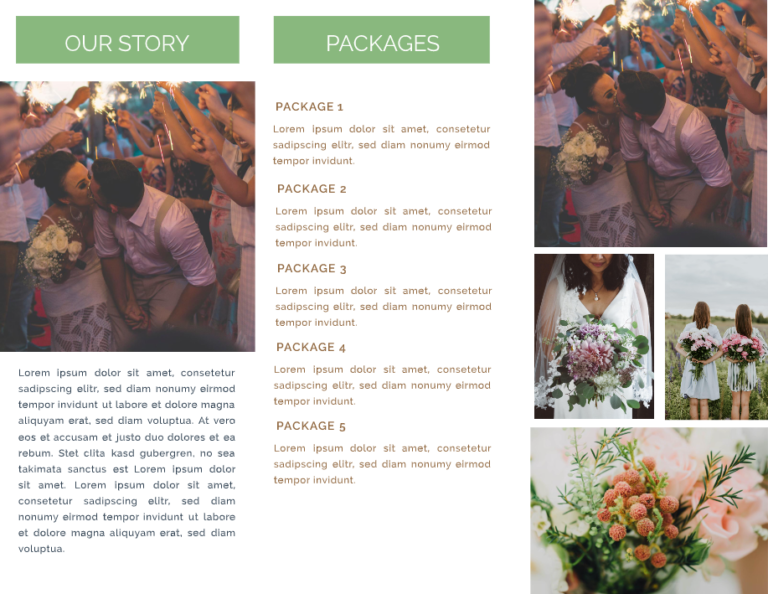 green wedding brochure template