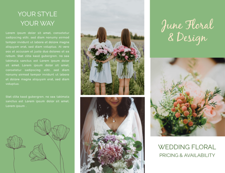 floral wedding brochure template