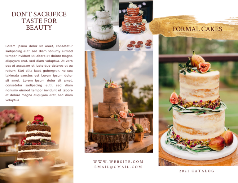 modèle de brochure pour gâteau de mariage
