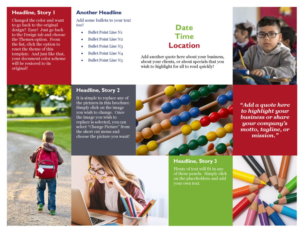 word school brochure template