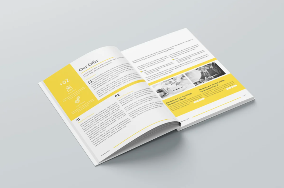 yellow design white paper