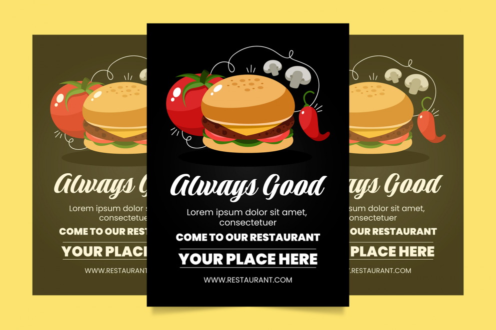 restaurant brochure mock up