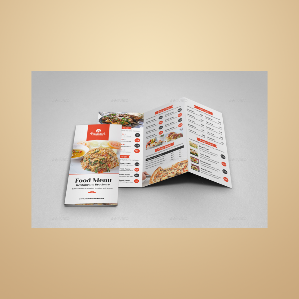 red trifold brochure template