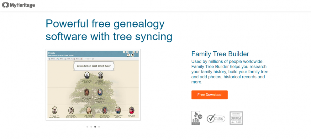 capture d'écran de family tree builder