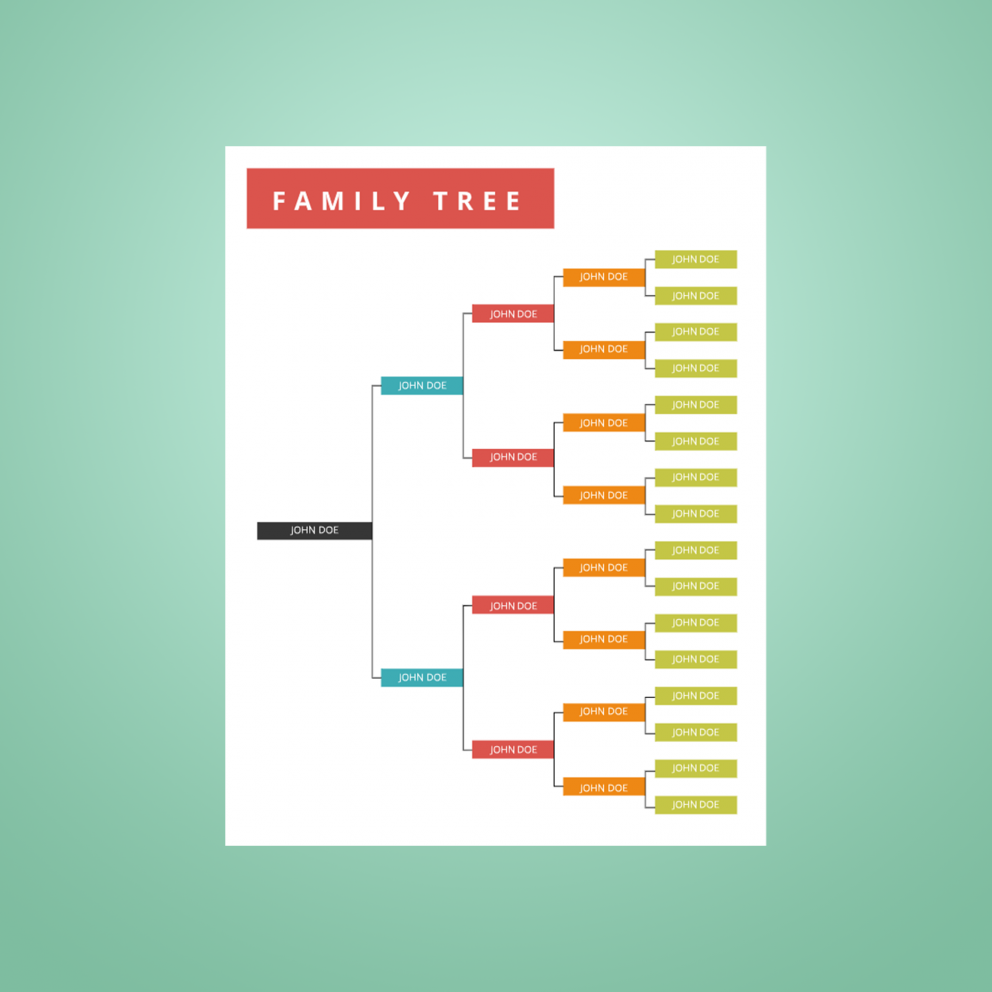 modèle de diagramme d'arbre généalogique