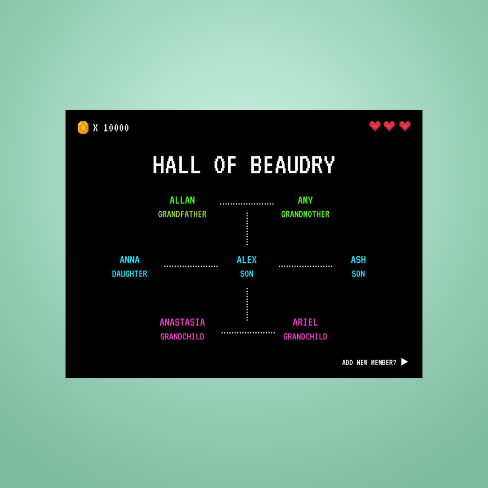 pixel family tree template