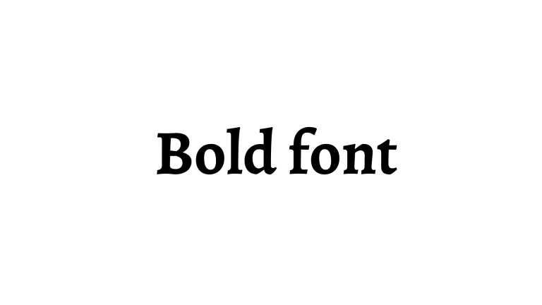 bold font example