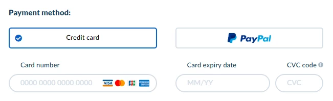credit card details