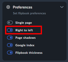 shift the right-to-left switch 