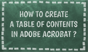how to create a table of contents in adobe acrobat