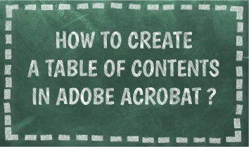 how to create a table of contents in adobe acrobat