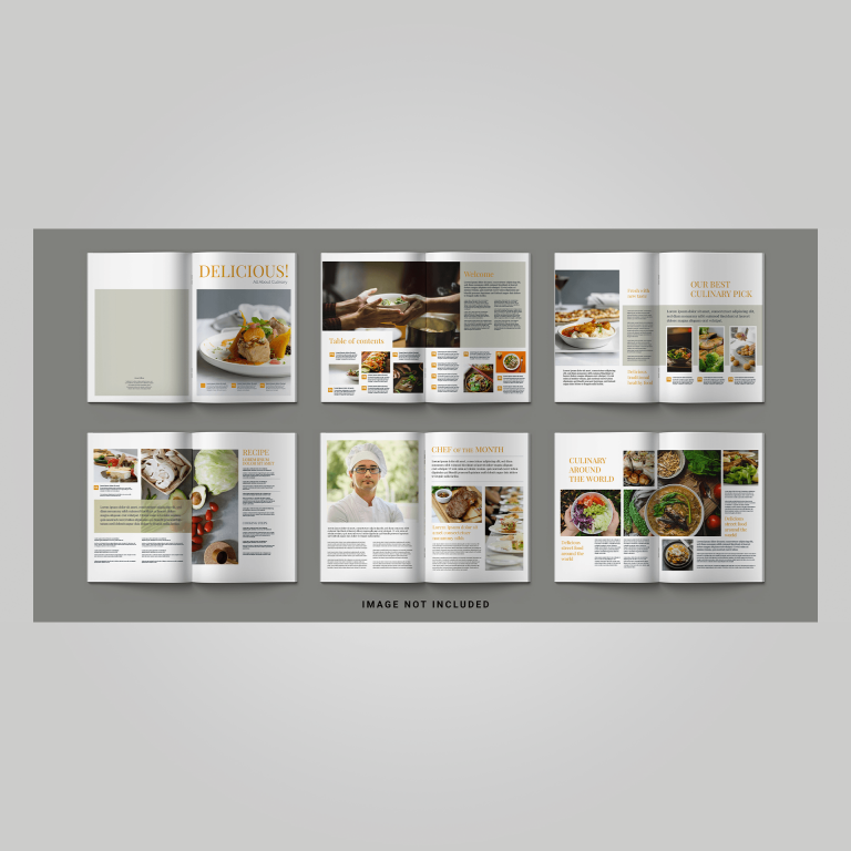 Recipe Book Template or Cook Book Template Design, Magazine