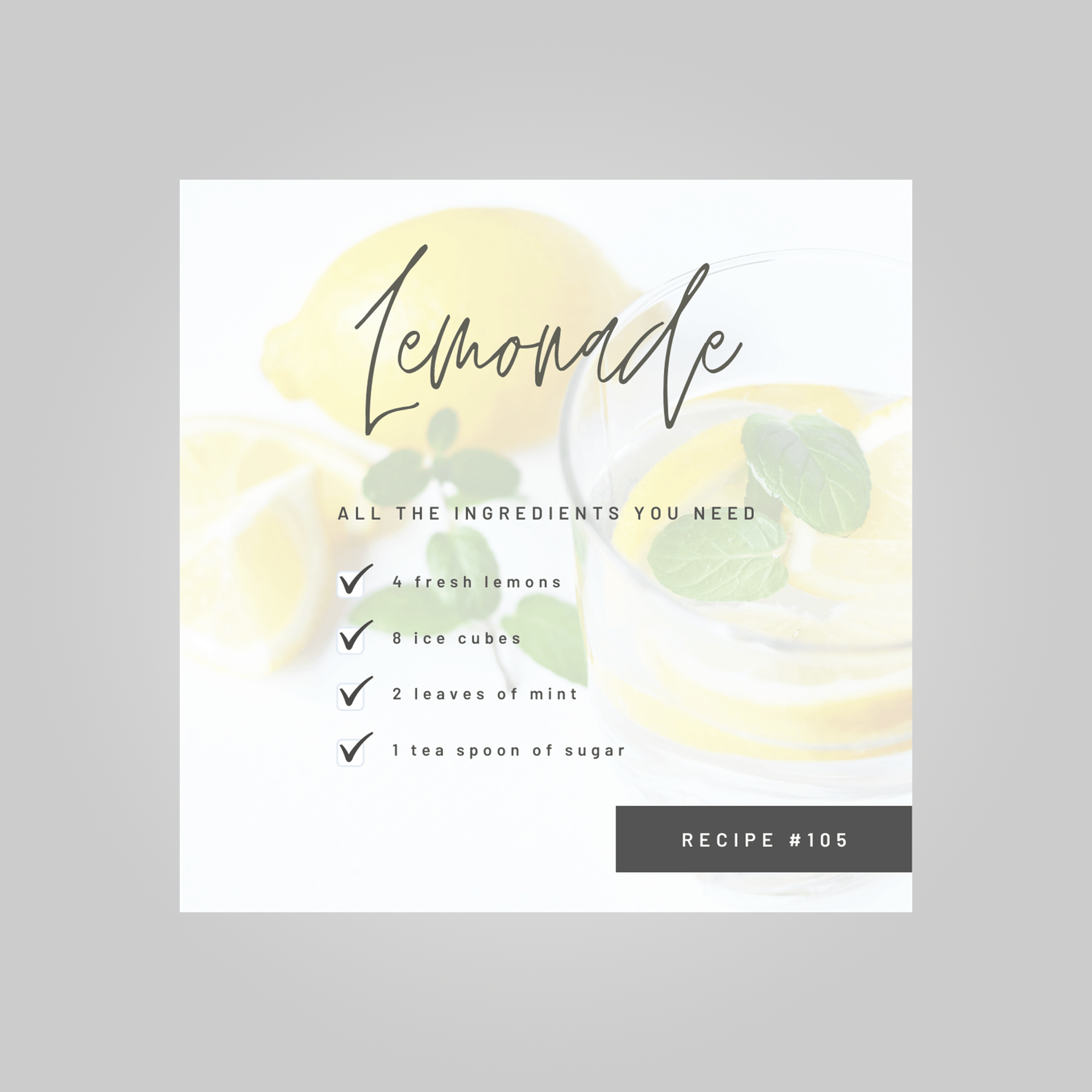 lemonade instagram recipe card