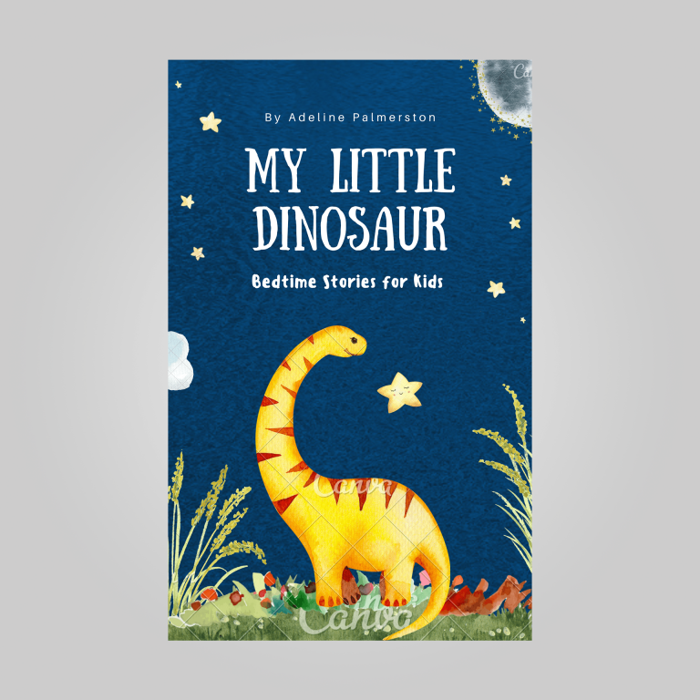 little dinosaur plantilla de portada de libro