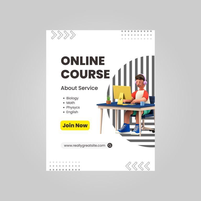 online course flyer template