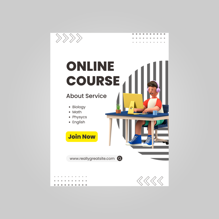 kurs online flyer template