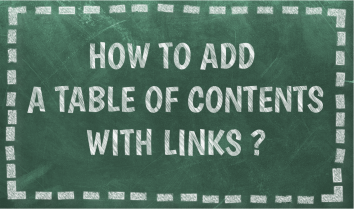 how to add a table of contents with links