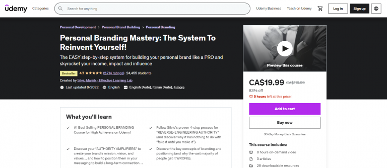 udemy branding osobisty course