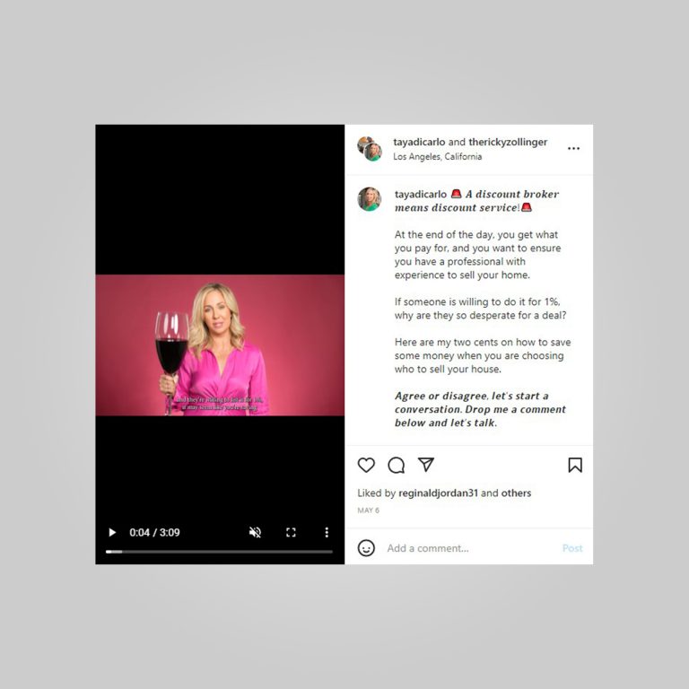 vidéo du courtier sur instagram