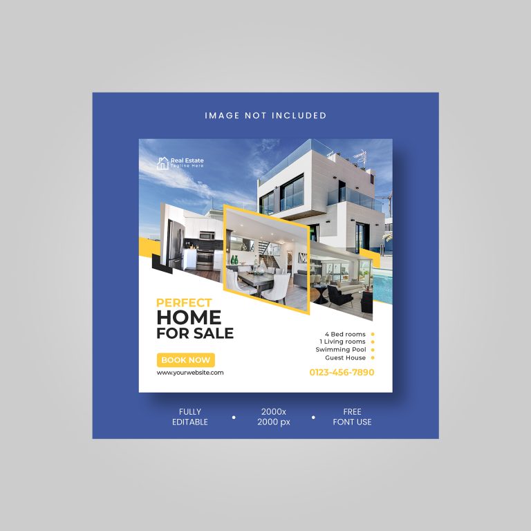 home for sale template for social media post