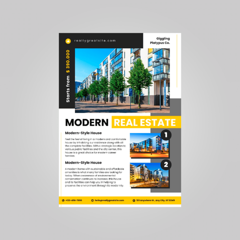 modern bulletin d'information sur l'immobilier