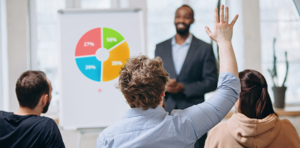 Engage clients during business presentation 