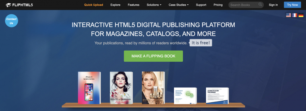 HTML5FLIP- plantilla gratuita de catálogopágina web 