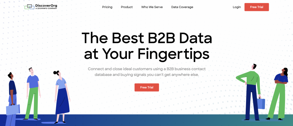 DiscoverOrg - conexión empresarial que proporciona contactos de calidad