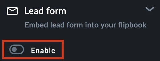 Turn on the lead-capture form