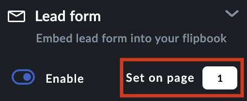 Set a lead form page