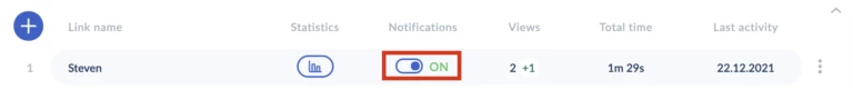 Turn tracking link notification 