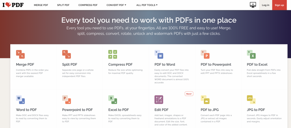 iLovePDF - améliorer votre outil pdf