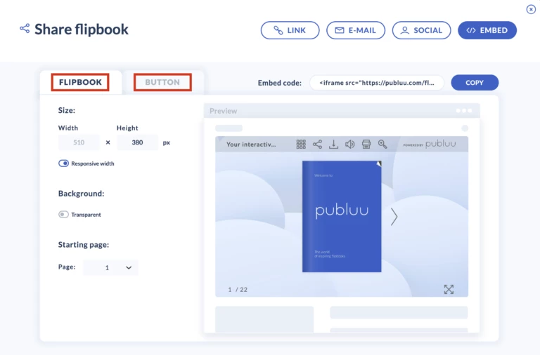 embed your eBook as a Flipbook