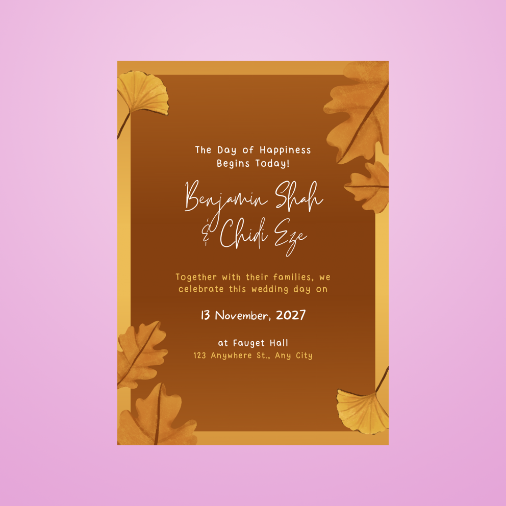 autumn mariage program