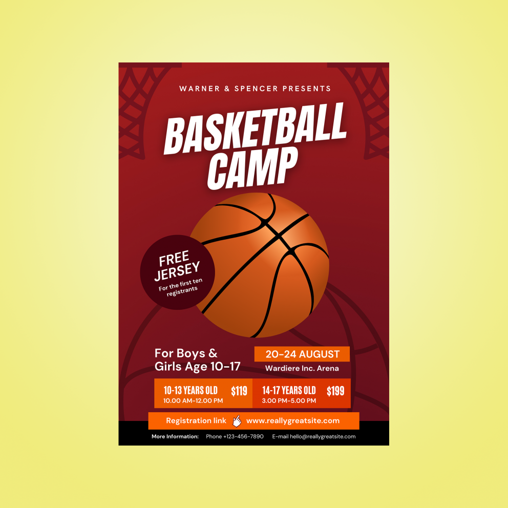 plantilla de campamento de baloncesto