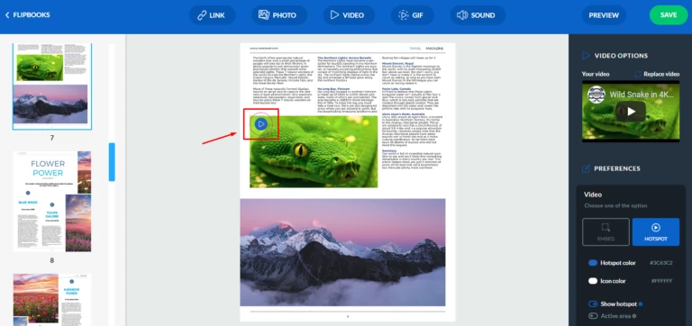 add a hotspot to your Publuu flipbook