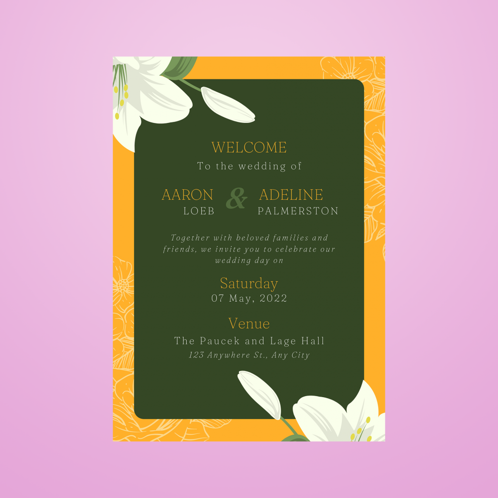 elegant wedding program template