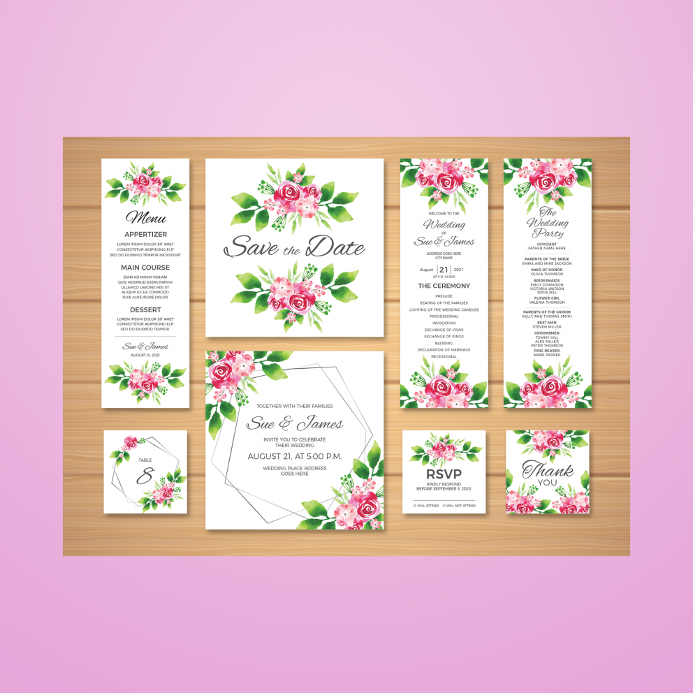 floral wedding program