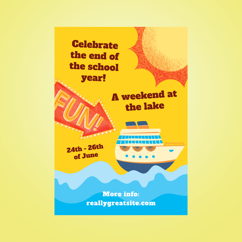 folleto del campamento de verano en barco