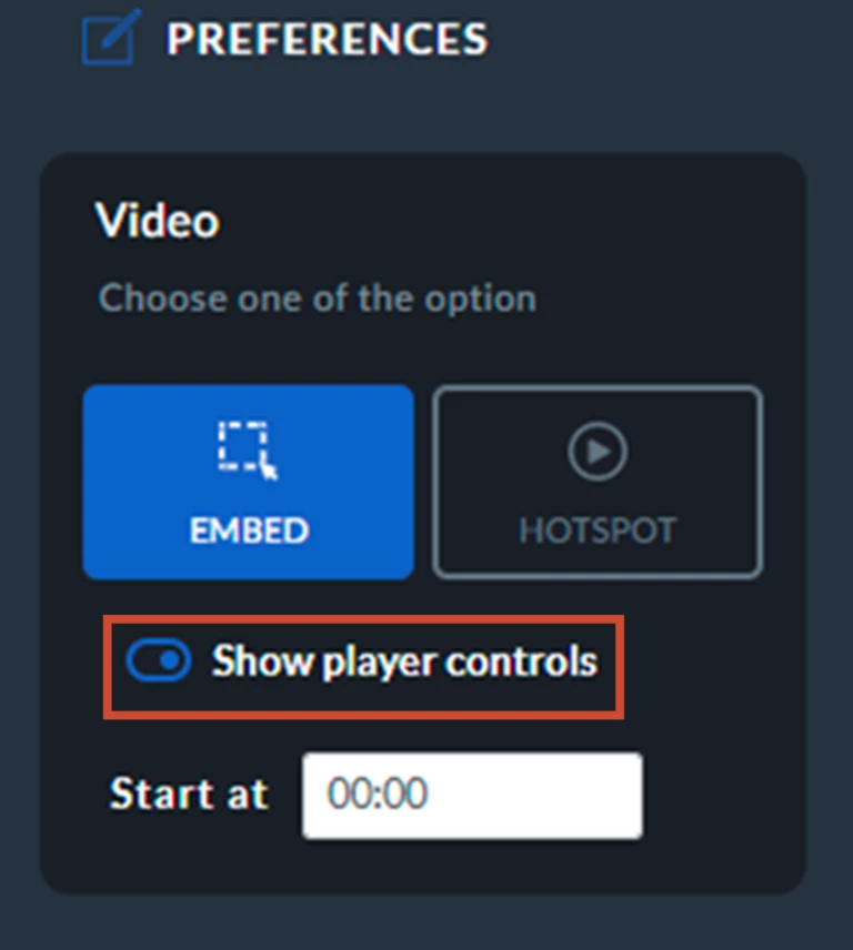 show controls