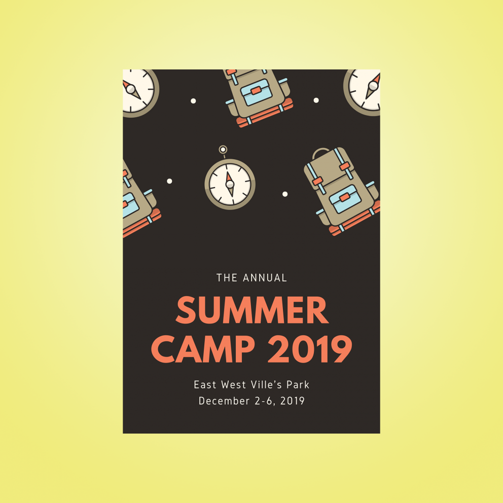 plantilla de folleto de campamento de verano